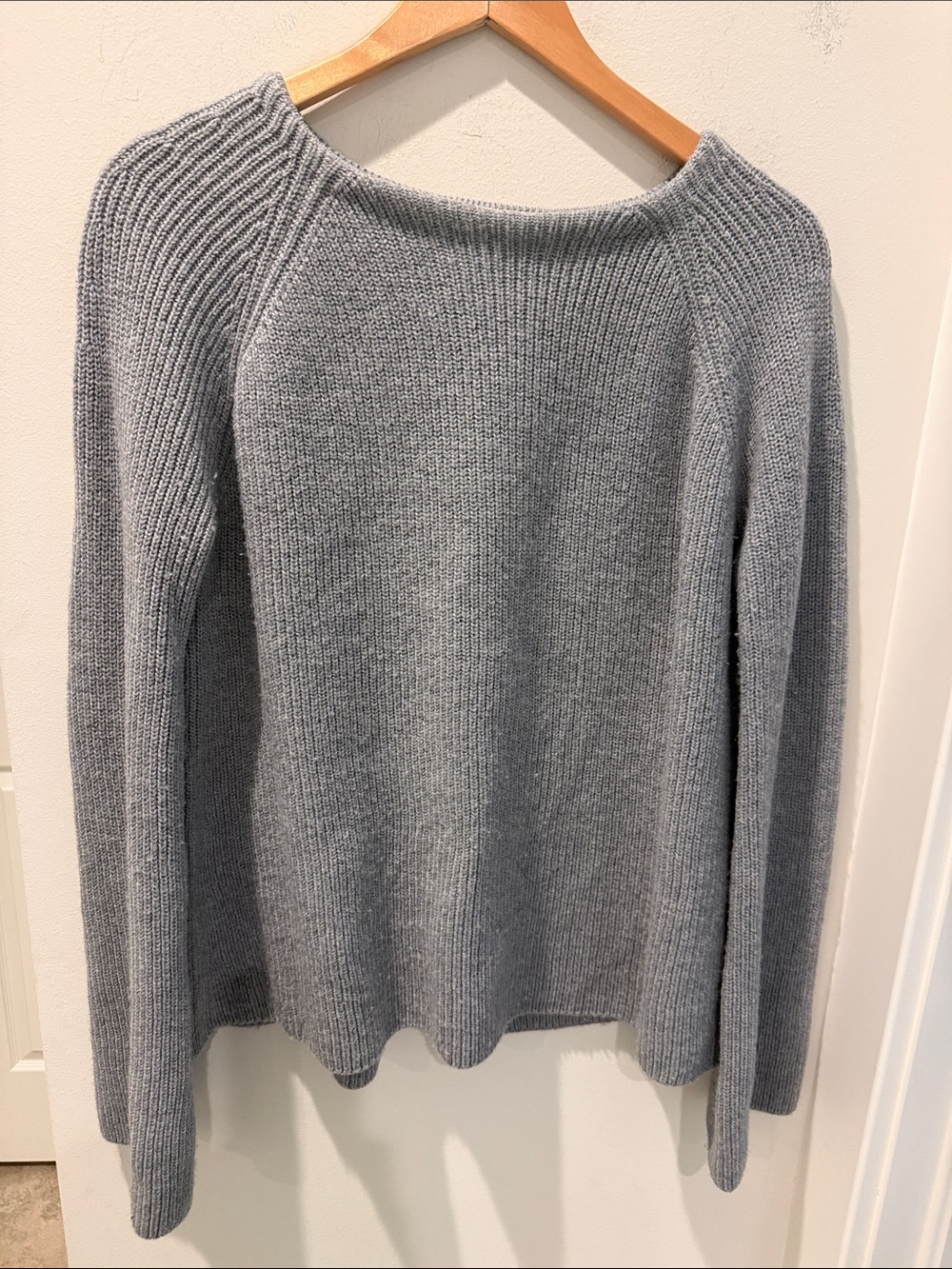 Helmut Lang Light Gray Crewneck Sweater with tie back details size Large
